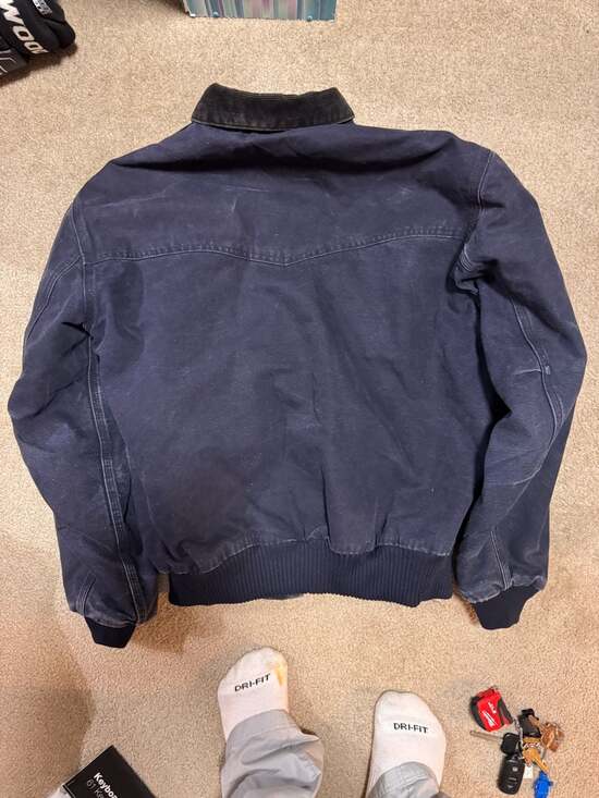Vintage Carhartt J14 MDT Midnight Navy Sandstone Santa Fe Jacket Large - Picture 8 of 8